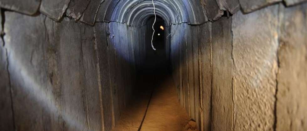 Vue d'un tunnel creusé en territoire israélien depuis la bande de Gaza, le 13 octobre 2013  ( David Buimovitch (AFP) )