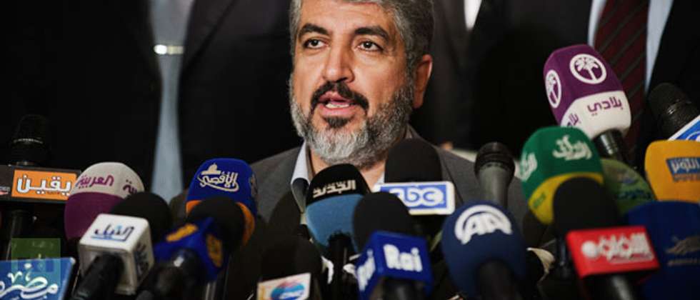 Hamas Leader Khaled Meshaal gives a press conference at the Journalist Syndicate building  - Photo: AFP/Gianluigi Guercia 