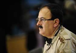 This photo taken on March 6, 2013, shows then-chief commander of the Free Syrian Army Brigadier General Selim Idriss in Brussels John Thys (AFP/File)